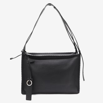 Bottega Veneta Black Leather Corriere Bag