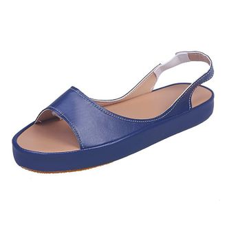 Generic Womens Casual Sandals Large Size Solid Color Non Slip Comfortable Footwear for Everyday Wear and Outdoor Walking (Blue, 4.5)