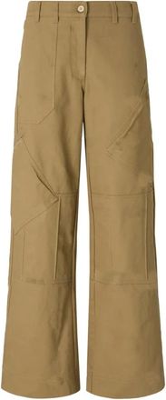 Pinko Pinko - Haiku Wide Broeken - Dames - Broeken - Beige - Maat: L Gabardine
