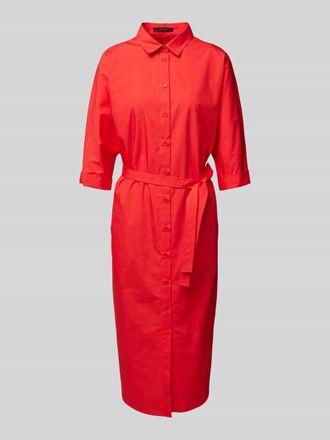 Windsor Midikleid mit Bindeg&uuml;rtel in Hellrot, Gr&ouml;&szlig;e 40