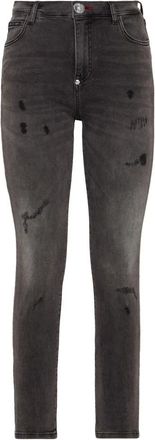 Philipp Plein Slim Fit Original - Dames - Cropped Jeans - Zwart - W27 - Katoen - Jeans