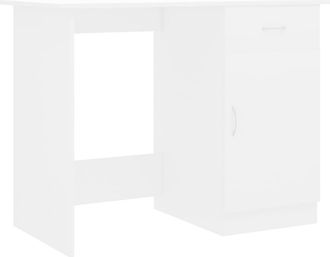 vidaXL Escritorio De Madera Contrachapada Blanco 100x50x76 Cm Vidaxl