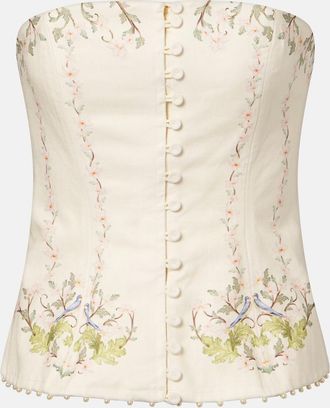 Agua Bendita Abelia Anhelo floral linen corset