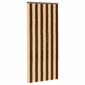 vidaXL Cortina De Insectos De Chenilla Marr&oacute;n Y Beige 100 X 220 Cm Vidaxl