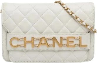 Chanel Pre-owned Wallet on Chain - Dames - Vintage Schoudertas - Wit - ONE Size - Leer - Vintage