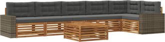 vidaXL Conjunto De Sof&aacute;s De Exterior 7 Uds. Natural Y Antracita Vidaxl