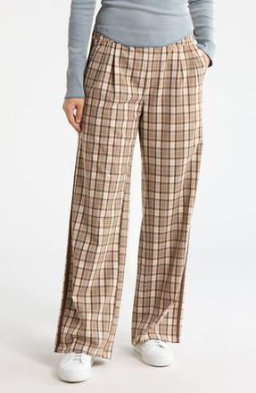 Sanctuary Plaid Pull-On Pants in Palma Plaid Brown at Nordstrom Rack, Size X-Large