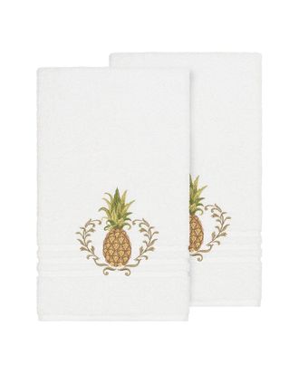 Linum Home Textiles Welcome Turkish Cotton 2Pc Embellished Bath Towel Set