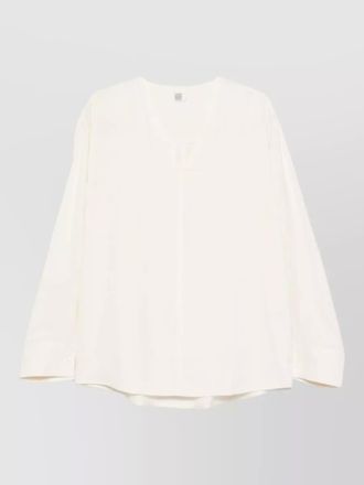 Toteme v neck blouse long sleeves side slits