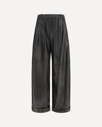 Brunello Cucinelli Baggy nappa leather Pants Female 42