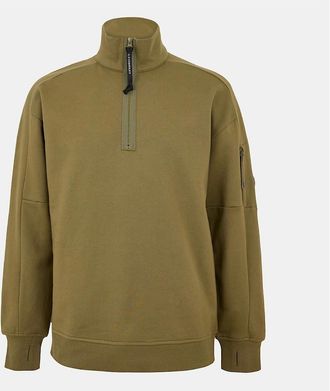 C.P. Company Mens Mens Lens Quarter Zip Fleece Top - Tan - Size: 2XL 54