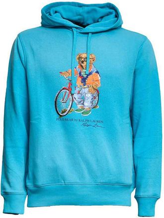 Polo Ralph Lauren Polo Bear Turquoise Cotton Blend Hoodie