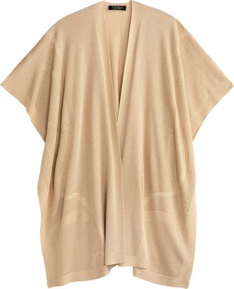 Lauren Ralph Lauren Matte Shine Belting Ruana in Ivory Beige at Nordstrom