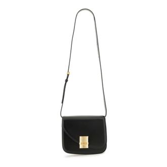 Ferragamo Cross Body Bags, female, Black, Size: ONE SIZE Oyster Flp S