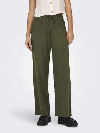 Only Schlupfhose ONLY ONLTIZANA COTTON LOOSE PANTS WVN NOOS, Damen, Gr. XS (34), N-Gr, gr&uuml;n (grape leaf), Web, Obermaterial: 100% Baumwolle, unifarben, reg