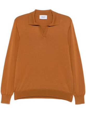 D4.0 knitted polo shirt - men - Virgin Wool - 52 - Orange