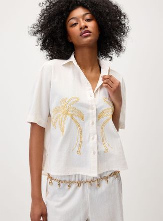 Twik Womens Summer embroidery shirt