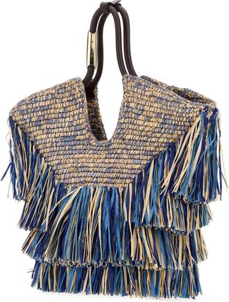 Zimmermann Womens Blue Raffia Small Goldentime Shopping Bag Denimblue Borse A Mano