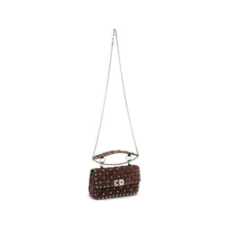 Valentino Garavani Rockstud Spike Small Leather Shoulder Bag - female - Valentino Garavani - Handbags - Brown - ONE SIZE - Bags