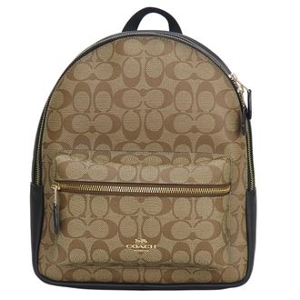 Coach Signature Black Brown Pvc Leather Backpack (Pre-Owned)