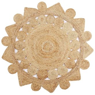 vidaXL Alfombra Hecha A Mano De Yute Trenzado 150 Cm Vidaxl