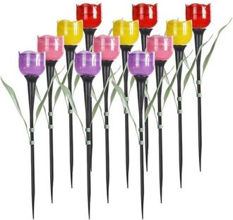 OEM L&aacute;mparas Solares Decorativas Al Aire Libre 12 L&aacute;mparas Solares Tulipanes Led C&eacute;sped L&aacute;mparas Patio Carretera Patio L&aacute;mparas De Pilas De Patio Decoraci