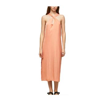 Pepe Jeans London Zomerjurk - Dames - Zomerkleedjes - Oranje - M - Satijn - Kleedjes
