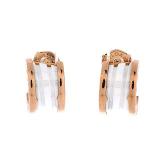 Bulgari B. Zero1 Hoop Earrings 18K Rose Gold and Ceramic
