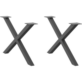 vidaXL Vidaxl - Patas Para Mesa De Centro En Forma De X (2 Unidades), Antracita, 70 X (42-43) Cm, Acero
