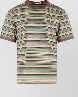 Marni striped cotton crew neck short sleeve t shirt