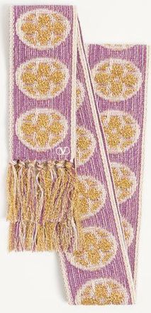 Valentino Garavani Sciarpa Antibes con Fibra Metallizzata Donna VIOLA/ORO UNI