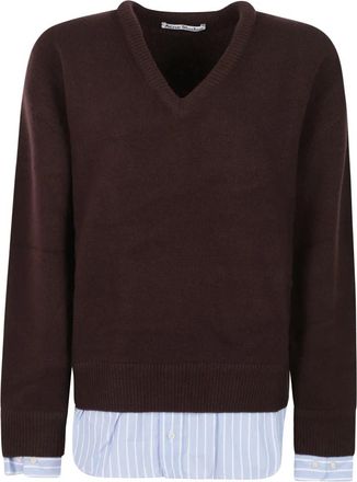 Acne Studios Jersey de lana superpuesto - Knitwear - Mujer - Marr&oacute;n - XS