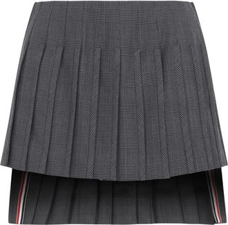Thom Browne High Twist Wool Low Rise Pleated Mini Skirt - Dames - Korte rokken - Grijs - M - Katoen - Rokken