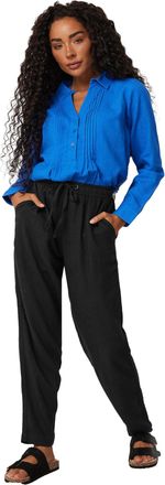 M&Co Petites Petite Linen Joggers - Womens Black