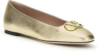 Valentino Garavani Womens Vlogo Signature Laminated Nappa Ballerinas Mekong Flat Shoes