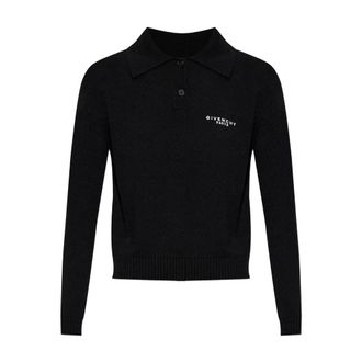 Givenchy Polo van wol en kasjmier - Dames - Truien - Zwart - Maat: L Wol