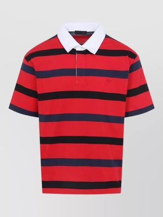 Prada striped cotton short-sleeve polo shirt