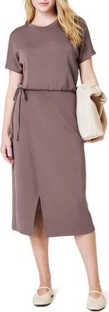 Spanx AirEssentials Tie Waist Midi Dress in Smoke at Nordstrom, Size X-Small