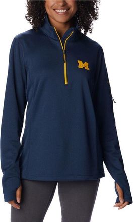 Columbia Womens Columbia Navy Michigan Wolverines Park View Omni-Wick Half-Zip Top at Nordstrom, Size X-Large