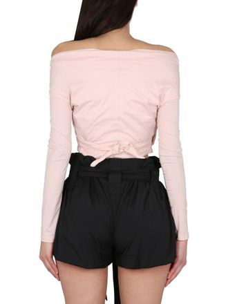 Philosophy di Lorenzo Serafini Bow Closure Crop Shirt - Pink