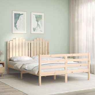 vidaXL Bed Frame without Mattress Double Solid Wood Vidaxl