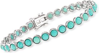 Ross-Simons Turquoise Tennis Bracelet in Sterling Silver