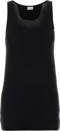 Dries Van Noten Hula Tanktop - Dames - Tops zonder mouwen - Zwart - S - Katoen - Tops