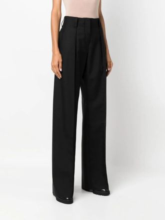 Ferragamo High-Waisted Wide-Leg Trousers - Black