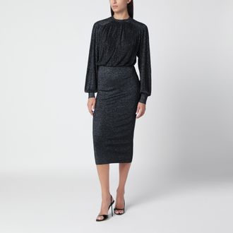 Isabel Marant Abito midi nero in jersey lurex
