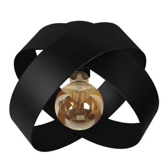 Tosel L&aacute;mpara de techo metal Alt.22cm negro ;Pantalla: marr&oacute;n