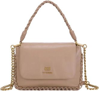 La Carrie Beige Leren Schoudertas met Kwastjes - Dames - Handtassen - Beige - ONE Size - Leer - Tassen