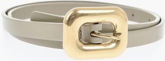 Bottega Veneta Leather Slim Fit Belt with Maxi Buckle 20mm size 70
