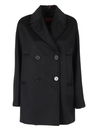 Max Mara Sheree double-breasted peacoat - women - Virgin Wool/Viscose - 42 - Black