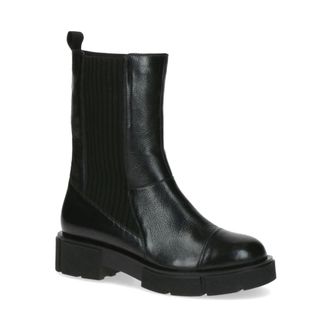 Caprice Zwarte Nappa Gesloten Booties - Dames - Chelseaboots - Zwart - 37 EU - Schoenen